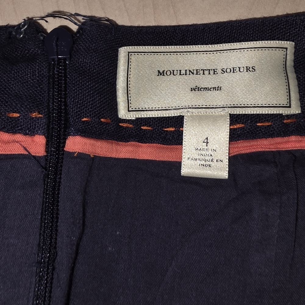 Moulinette Soeurs Navy Skirt with Colorful Floral Embroidery - Picture 3 of 6